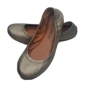 Lucky Brand Emmie Pewter Metallic Flats Size 7
